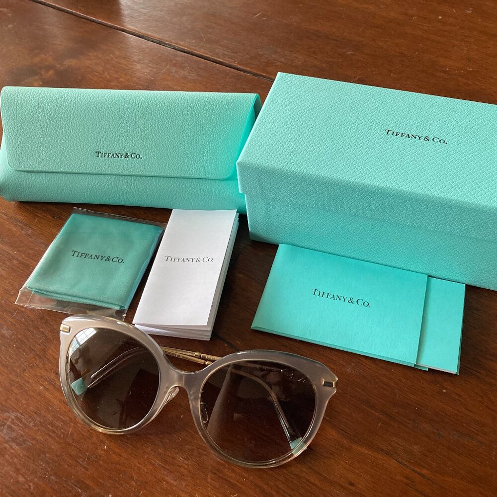 Tiffany & Co. TF4189 Sunglasses, Satin Champagne Gradient, Cat Eye, NWT